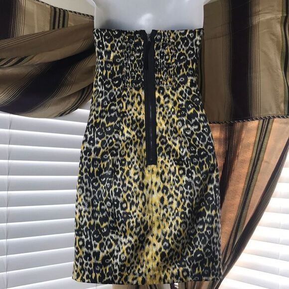 Yellow & Black Animal Print Guess Los Angeles Dress Size 2 - Picture 3 of 9